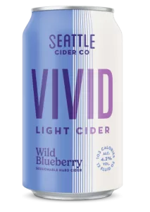 Seattle Cider Can render VIVID light Cider Blueberry