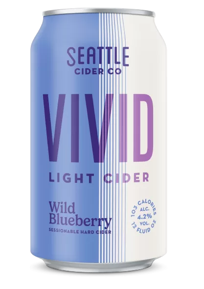 Seattle Cider Can render VIVID light Cider Blueberry Our Ciders