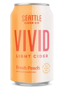 Seattle Cider Can render VIVID light Cider Peach